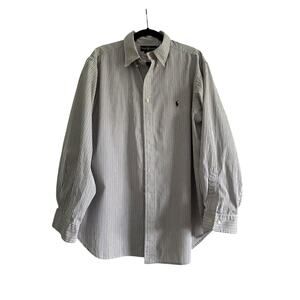Ralph Lauren Classic Fit Stripe Button Down Shirt Mens 18 / XL Cotton -EUC